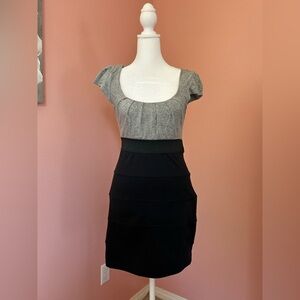 bebe vintage Y2K short capped-sleeve fitted dress with a defined waistline. SM